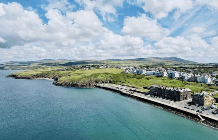 Peel Castle and the coastline, Isle of Man
